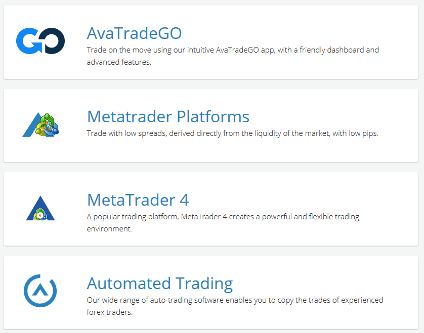 The AvaTrade Trading Platforms AvaTrade Plataforms