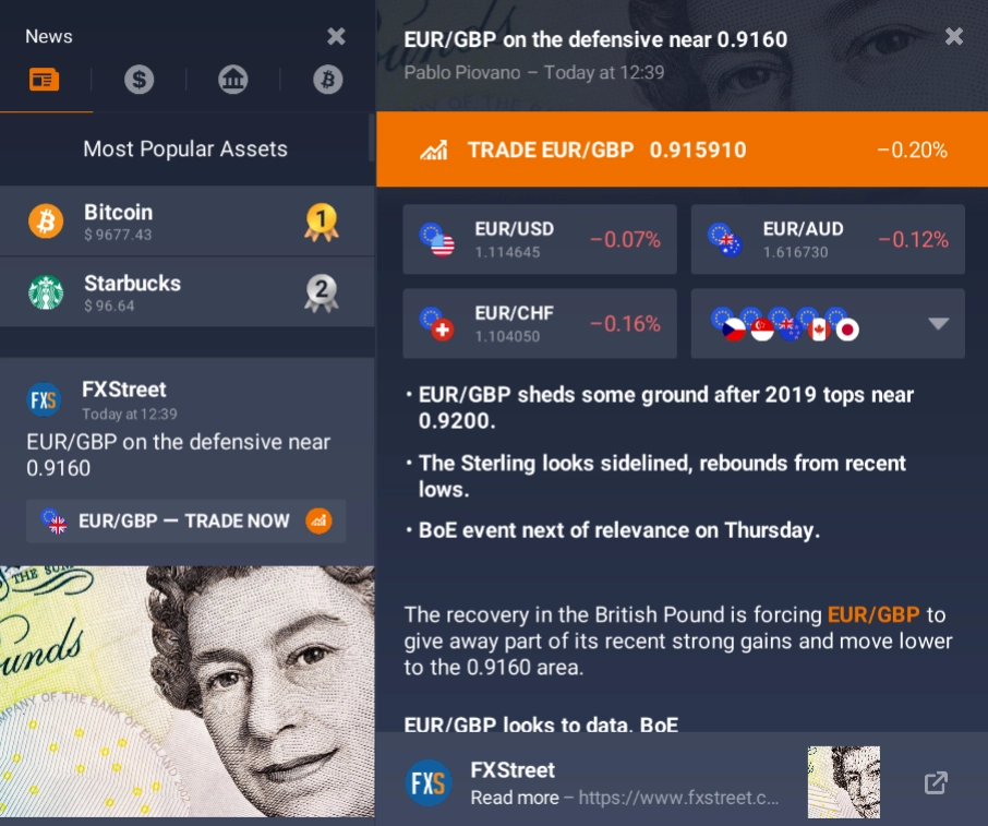 Feed de notícias da plataforma IQ Option Feed de notícias da plataforma IQ Option