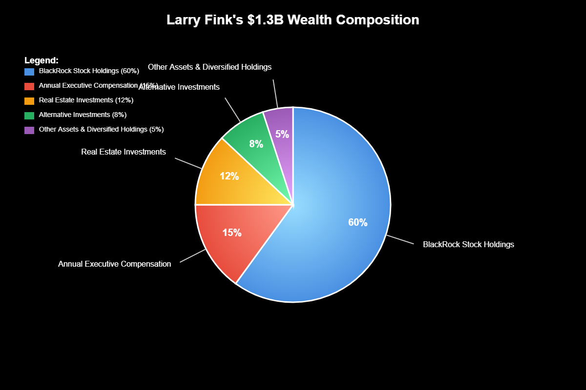 Fortuna de Larry Fink: O Bilionário que Controla 12,5 Trilhões 2 Anatomia da Riqueza: Decompondo os 1,3 Bilhão de Dólares